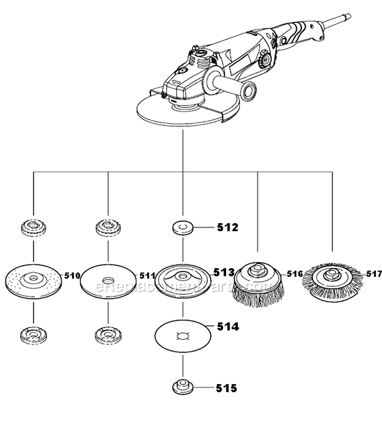Page B Diagram and Parts List for BL-233  MK Diamond Angle Grinder